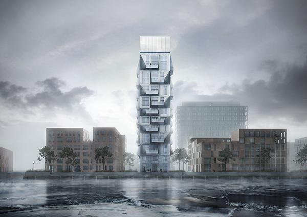 Nordhavns vartegn med solafskærmning fra Blendex