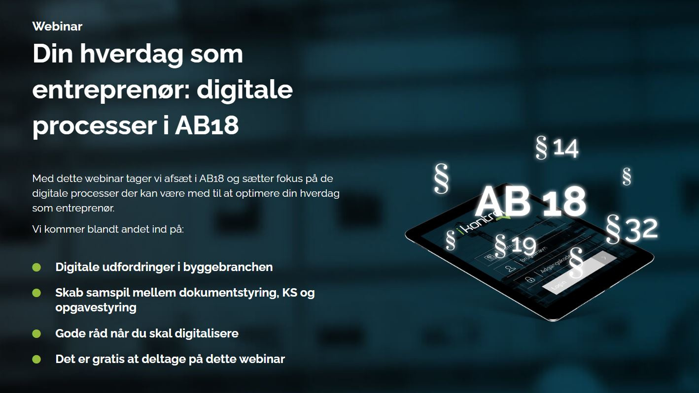 Webinar den 9. september: Digitalisering af AB18