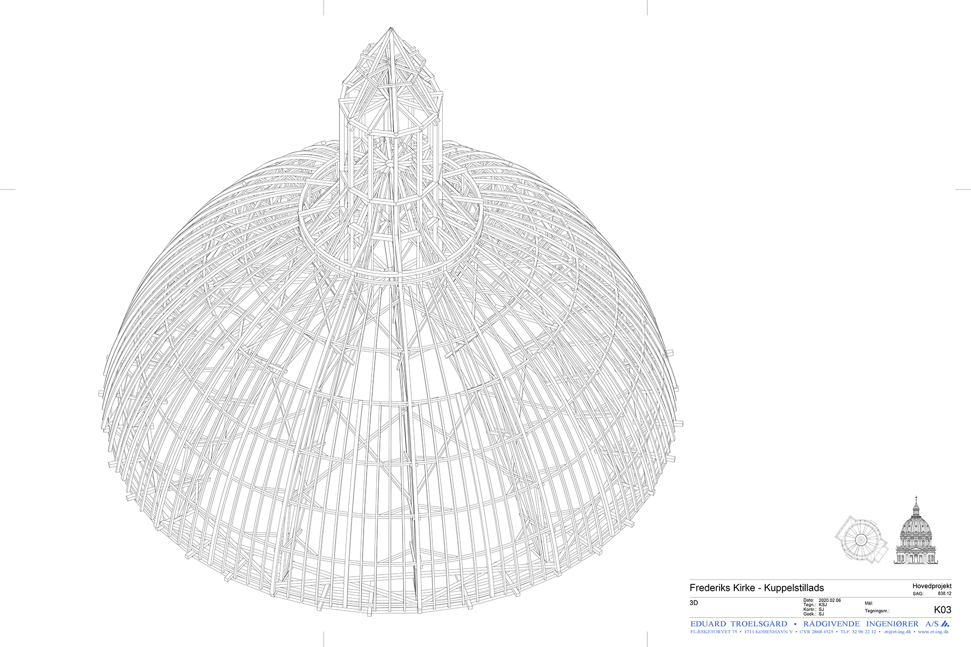3D kuppelkonstruktion til beregning af stillads_1600