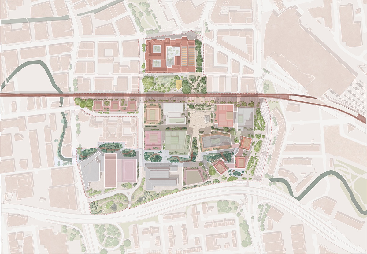 ID Manchester illustration plan_1_1000_coloured buildings